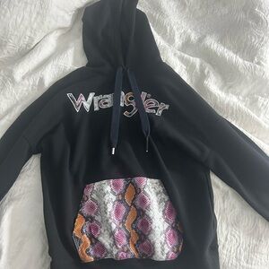 Wrangler Black Hoodie with Colorful Pocket